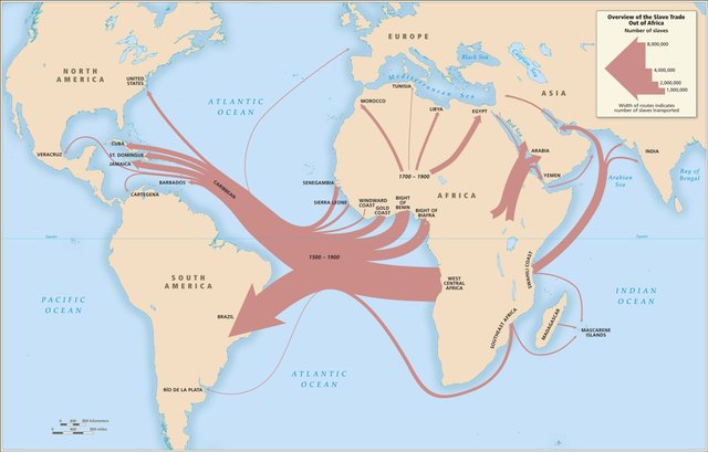 De Afrikaanse slavenhandel routes